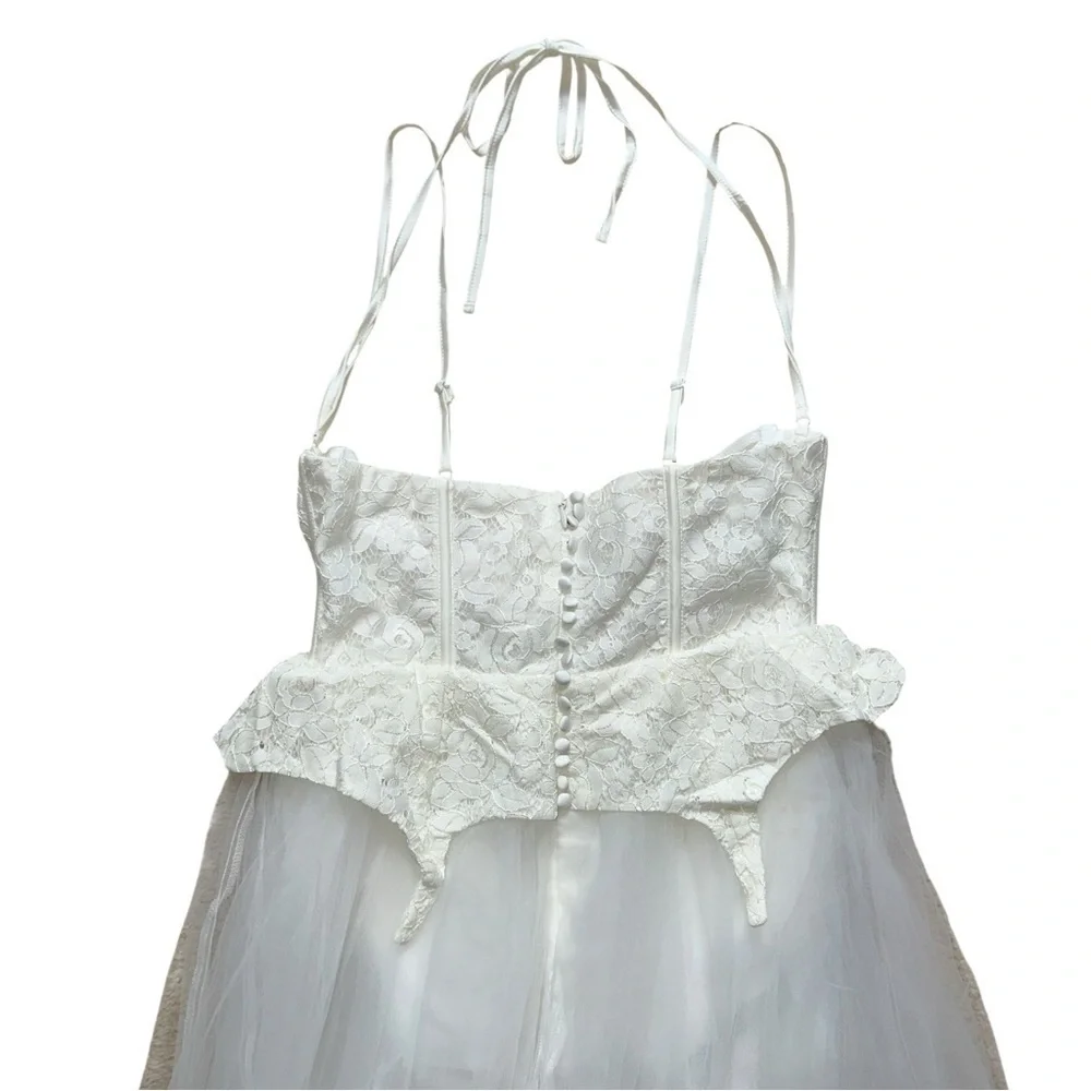 For Love & Lemons White Lily Bodysuit Bridal Gown Womens M - Picture 6 of 9